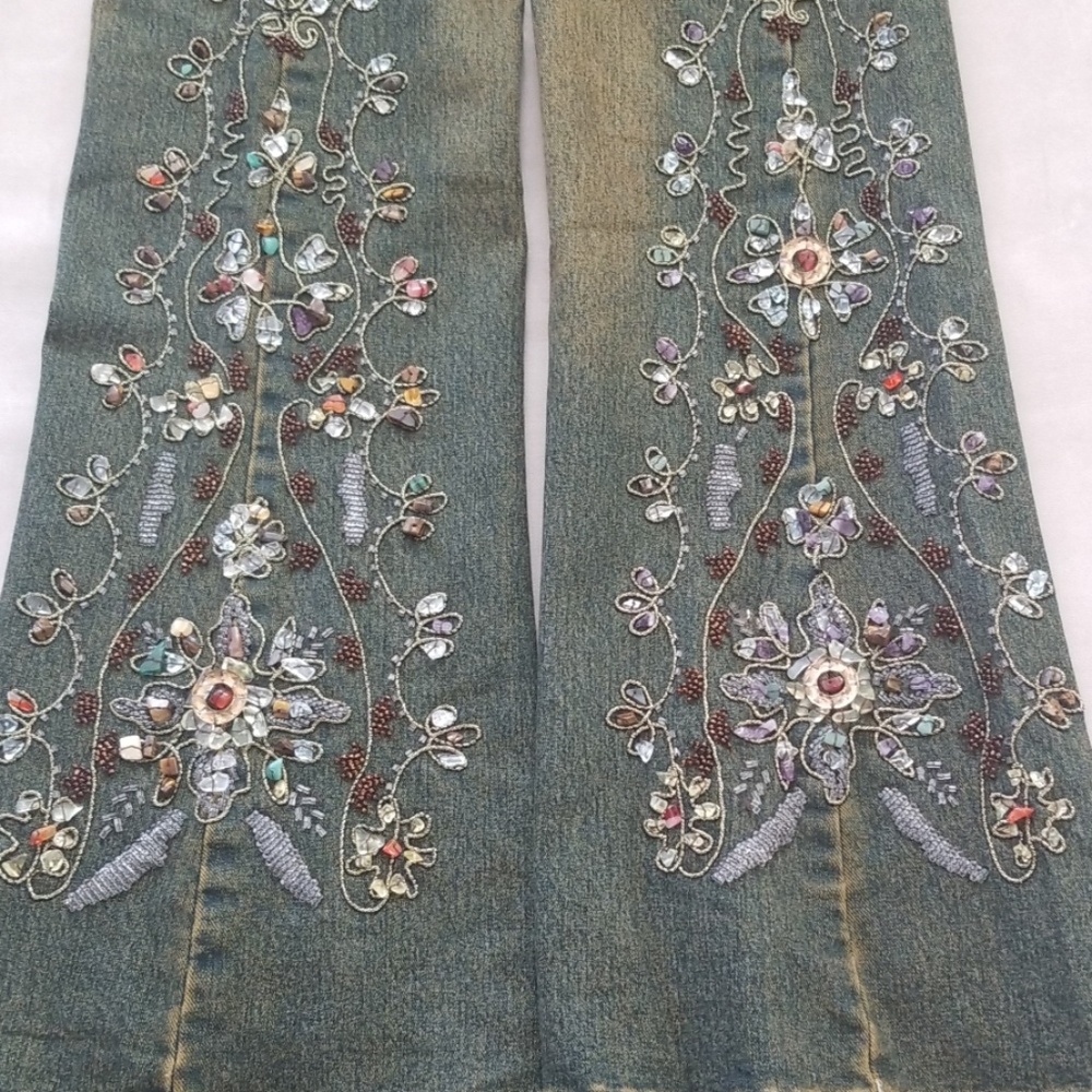 A.Z.I Beaded flair leg jeans.